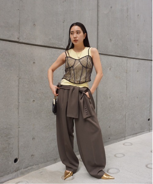 Ameri（アメリ） タンクトップ ノースリーブ 25SS USEFUL CUP KNIT
