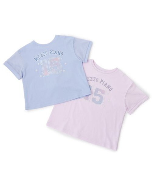 mezzo piano tシャツ ナンバリング 袖メッシュ半袖Tシャツ