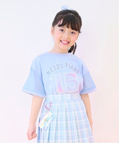 mezzo piano tシャツ ナンバリング 袖メッシュ半袖Tシャツ
