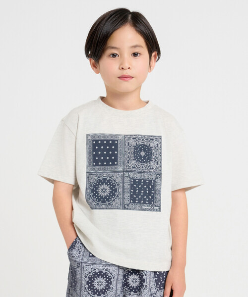 COMME CA ISM（コムサイズム） tシャツ バンダナプリント Tシャツ
