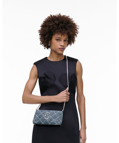 [MARC JACOBS]キルテッド デニム デュアルチェーン ウォレット THE QUILTED DENIM DUAL BAG CHAIN SHOULDER/ザ キルテッド
