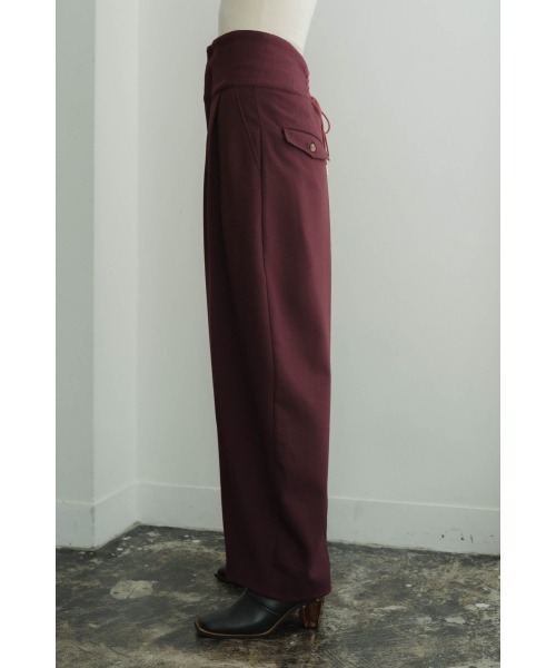 Knuth Marf（クヌースマーフ） パンツ high waist lace up slacks
