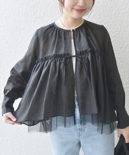 「SHIPS」 ボレロ ONE SIZE ブラック レディース