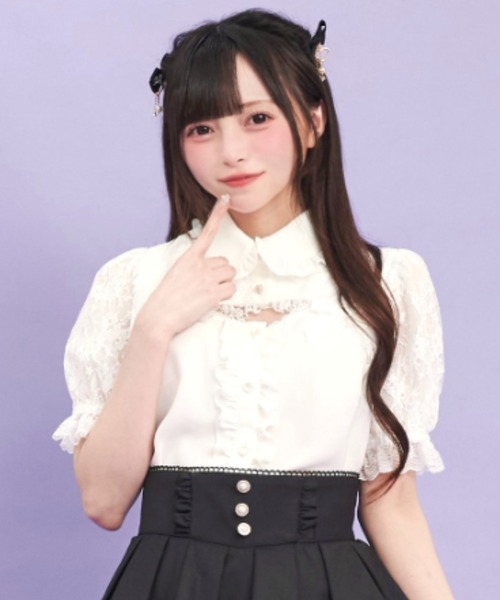 ブラウス シャツ デコルテ開きブラウス レディース