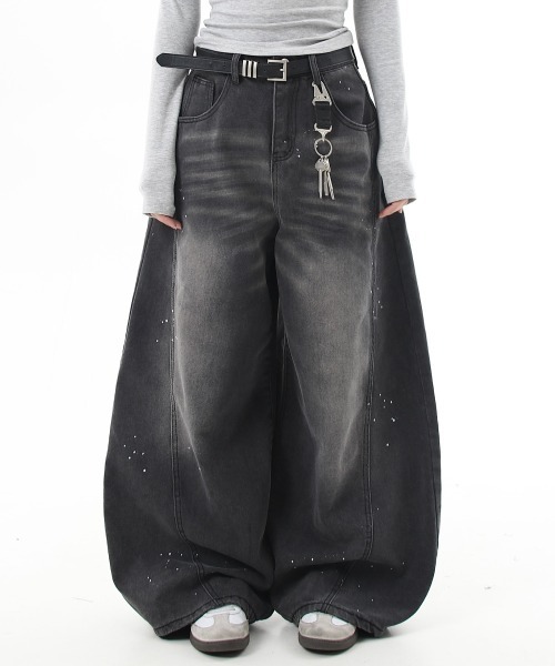 mushwear ジーンズ インクジェットウォッシュカーブデニム