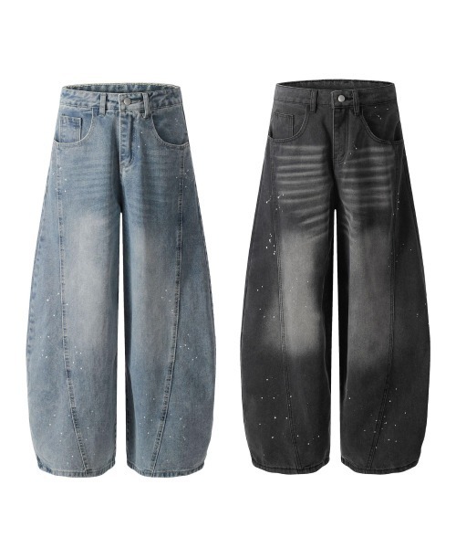 mushwear ジーンズ インクジェットウォッシュカーブデニム