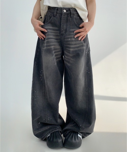 mushwear ジーンズ インクジェットウォッシュカーブデニム