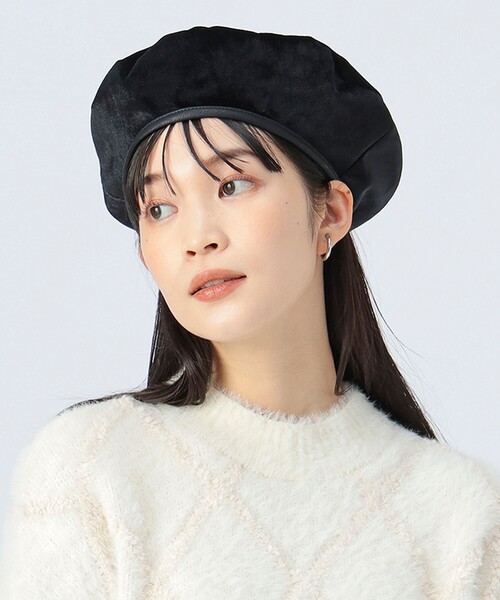 BEAMS HEART（ビームス ハート） 帽子 ベレー帽 フェイクレザー