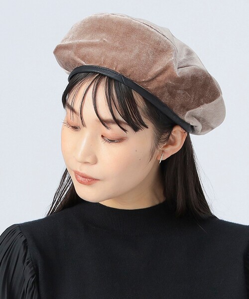 BEAMS HEART（ビームス ハート） 帽子 ベレー帽 フェイクレザー