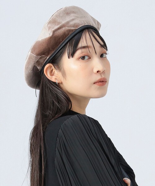 BEAMS HEART（ビームス ハート） 帽子 ベレー帽 フェイクレザー