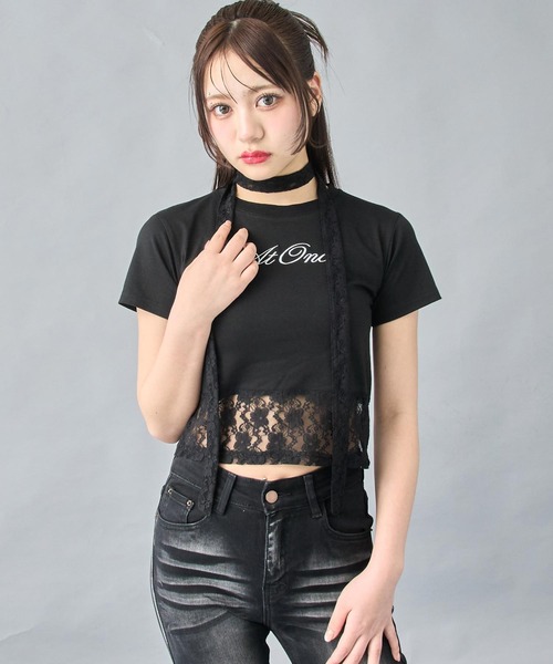 ANAP（アナップ） tシャツ レースストール付きTシャツ レディース