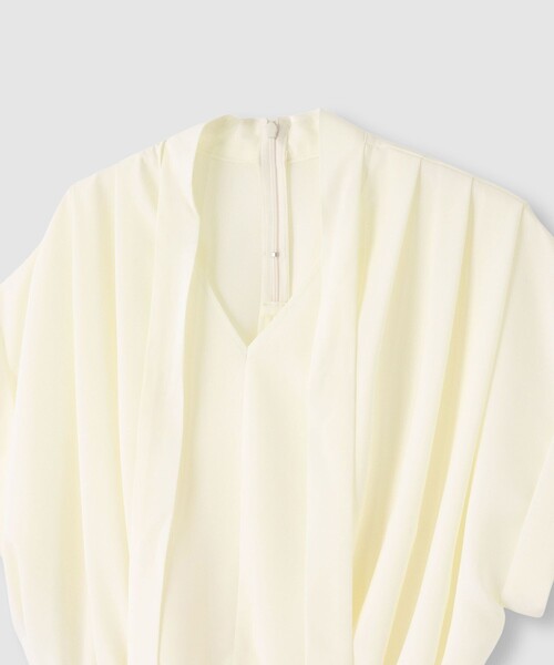 allureville ブラウス シャツ ボウタイタックフレンチスリーブ
