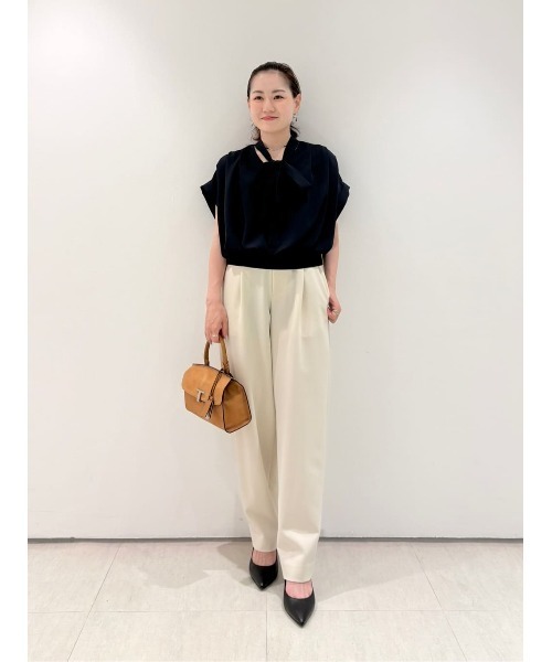 ◎allureville ボウディティールフレンチスリーブブラウス 20242013230_8c1c4895c1a84505a9