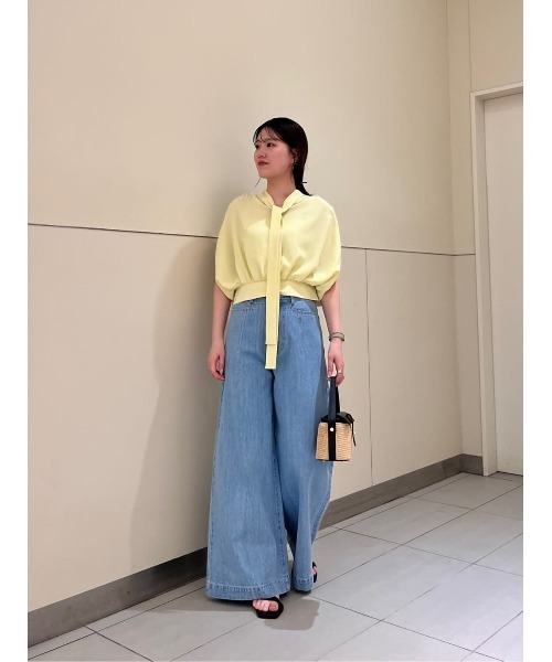 allureville / アルアバイル ボウタイタックフレンチスリーブブラウス allureville ブラウス シャツ ボウタイタックフレンチスリーブ