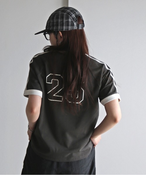 tシャツ サイドラインリンガーネックTシャツ レディース
