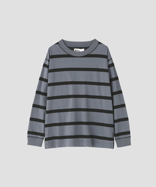 「MHL.」 長袖Tシャツ MEDIUM ブルー系その他4 メンズ