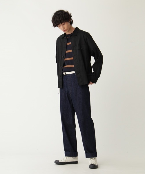 「MHL.」 長袖Tシャツ MEDIUM ブルー系その他4 メンズ