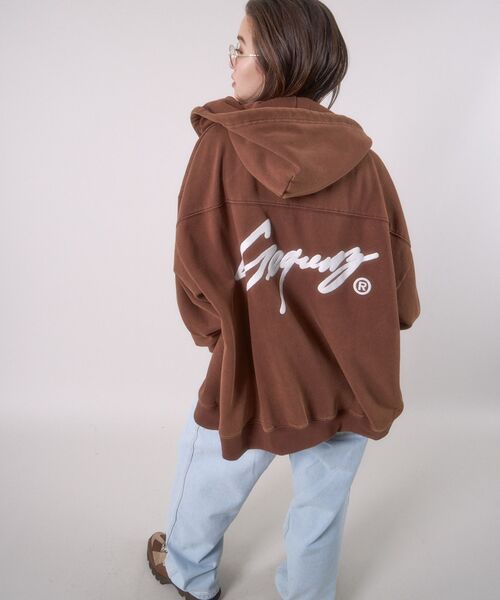 SEQUENZE 「SEQUENZ」 ジップアップパーカー X-LARGE モカ