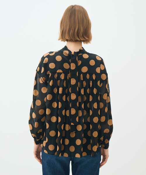 TOMORROWLAND 24AW ラルジュドットプリント バックリボンブラウス ラルジュドットプリント バックリボンブラウス｜トゥモローランド 公式通販