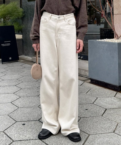 LE MORE ワイドパンツ ジーンズ デニム デニムパンツ ルーズカラー
