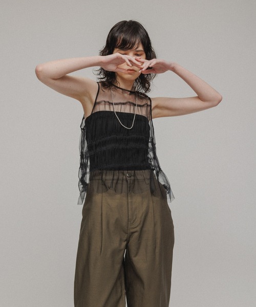 「M TO R」 半袖カットソー FREE ブラック レディース_画像6