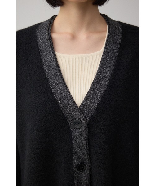 ウール ニットカーディガン 黒 セーター ロング Wジップ シンプル ブラック Isn't She？（イズントシー） カーディガン ハイネックニットロング
