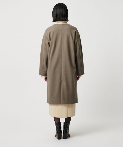 A DAY IN THE LIFE コート アウター ニットメルトン キーネックコート 