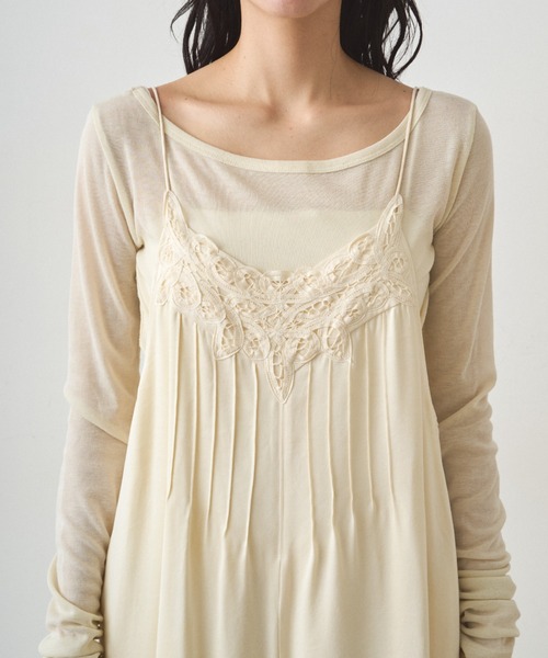 Loungedress（ラウンジドレス） オールインワン レースサテンキャミ