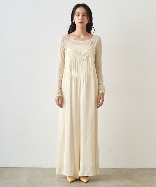 Loungedress（ラウンジドレス） オールインワン レースサテンキャミ