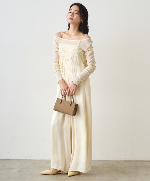 Loungedress（ラウンジドレス） オールインワン レースサテンキャミ