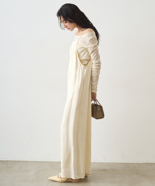Loungedress（ラウンジドレス） オールインワン レースサテンキャミ