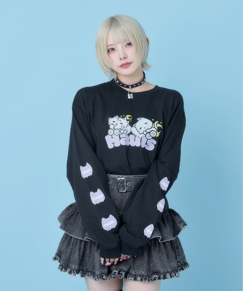 Hauls tシャツ おねんねBIGロンTEE レディース メンズ : ZOZOTOWN