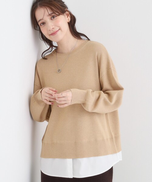 【数日のみ出品】新品　今季フェイクレイヤードニット フェイクレイヤードニット 通販【ニッセン】