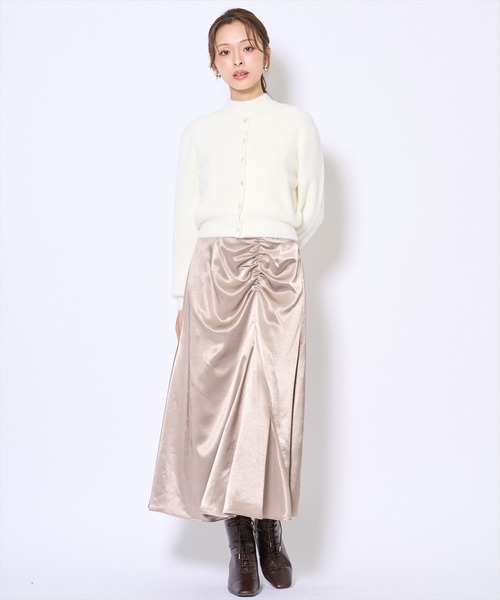 AND COUTURE（アンドクチュール） カーディガン ラメフェザーニット