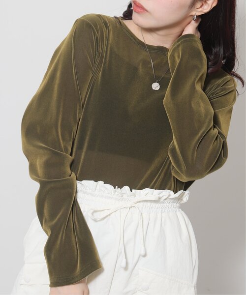 「RAY CASSIN」 長袖カットソー FREE ライトグレー レディース_画像4