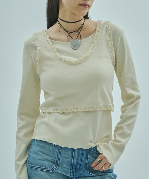 tシャツ (mag.by c)LAYERED RIB TOP レディース