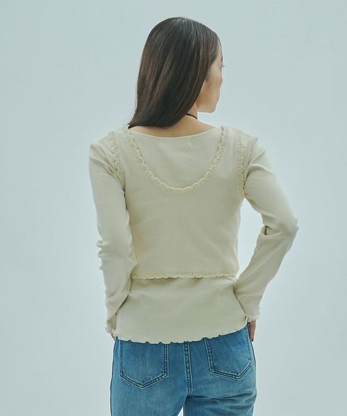 ROSE BUD（ローズバッド） tシャツ (mag.by c)LAYERED RIB TOP