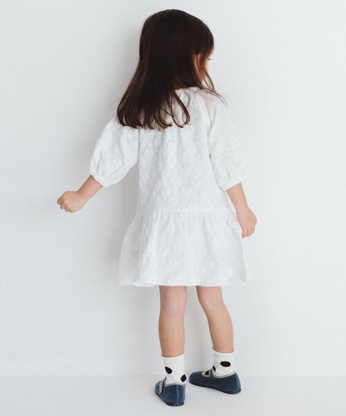 「branshes」 「KIDS」7分袖ワンピース 140 オフホワイト キッズ_画像5