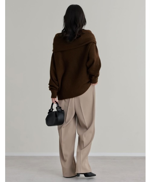 THEREDTHREAD ワンショルダーニット THEREDTHREAD / ザレッドスレッド】S asymmetric knit hoodie