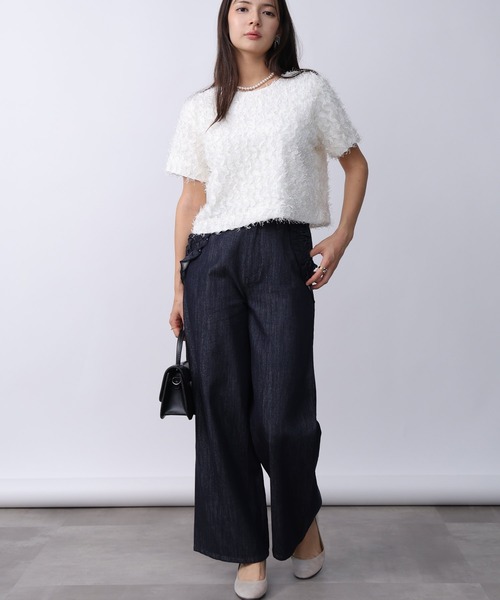 「PICCIN」 半袖ブラウス M オフホワイト レディース_画像9