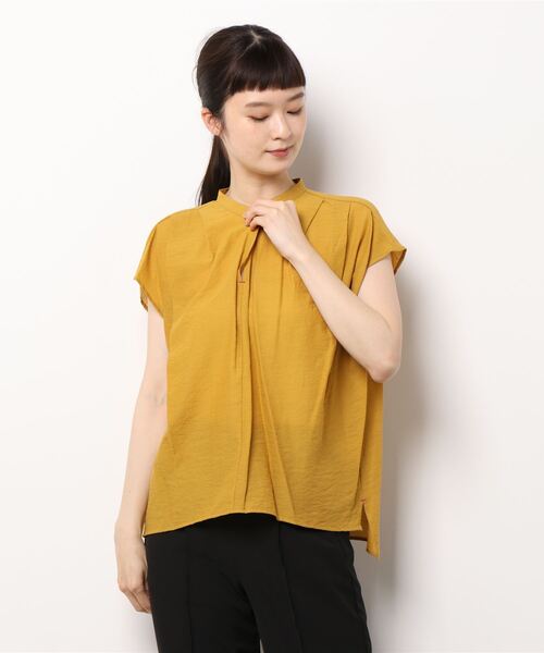 「Q」 半袖ブラウス MEDIUM ベージュ レディース_画像4