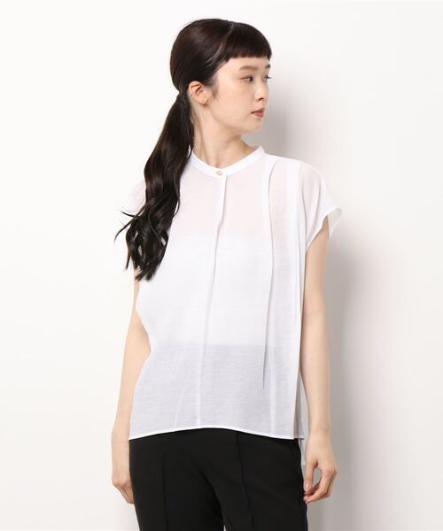 「Q」 半袖ブラウス MEDIUM ベージュ レディース_画像9