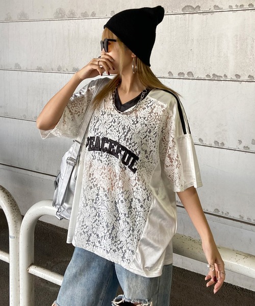 「non-hedge」 半袖Tシャツ FREE オフホワイト レディース_画像4