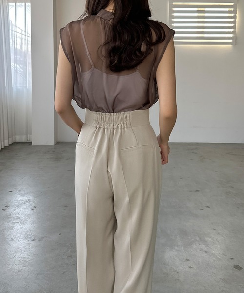 「Louere」 スラックス X-LARGE ライトグレー レディース_画像4