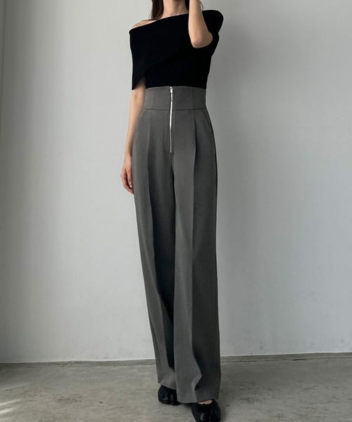 「Louere」 スラックス X-LARGE ライトグレー レディース_画像8