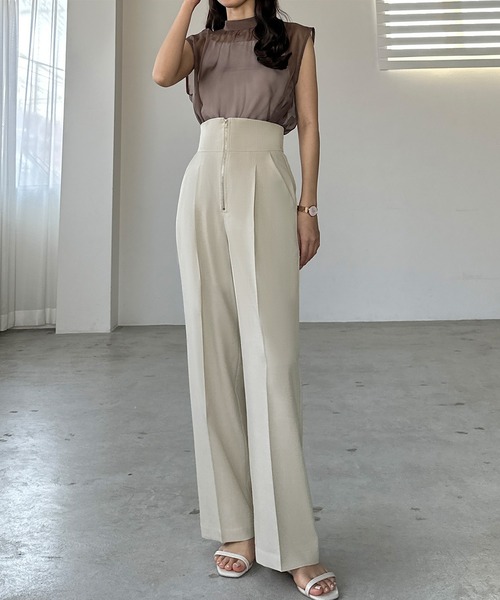 「Louere」 スラックス X-LARGE ライトグレー レディース_画像9