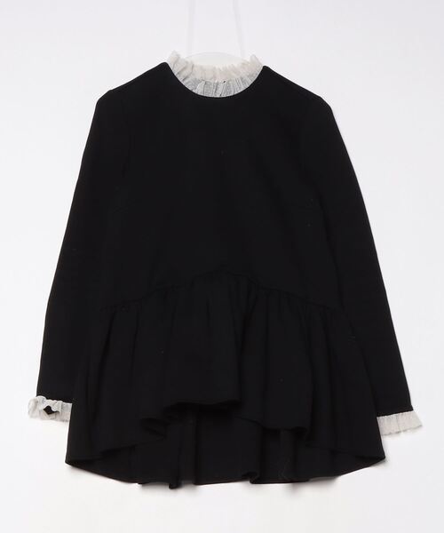 TSURU by MARIKO OIKAWA ブラックノースリーブチュニック TSURU by Mariko Oikawa（ツルバイマリコオイカワ） 長袖カットソー