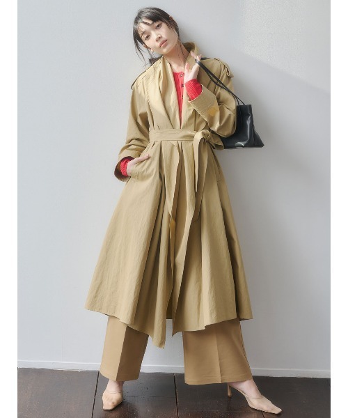 anuans ベージュ トレンチコート アニュアンス anuans ウールトレンチコート （BEIGE） -ファッション