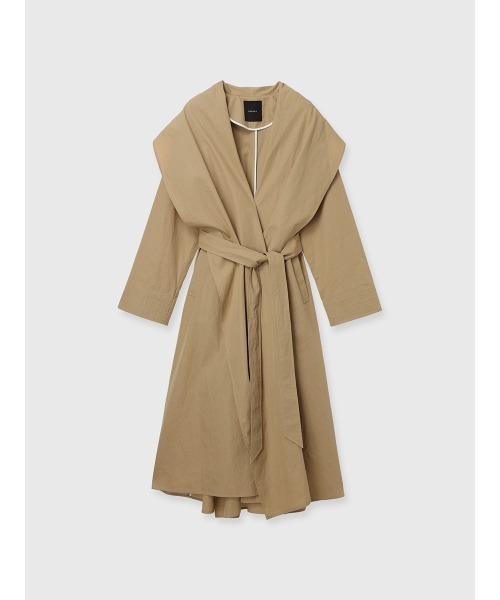 anuans ショートトレンチコート アニュアンス anuans ウールトレンチコート （KHAKI GREY） -靴