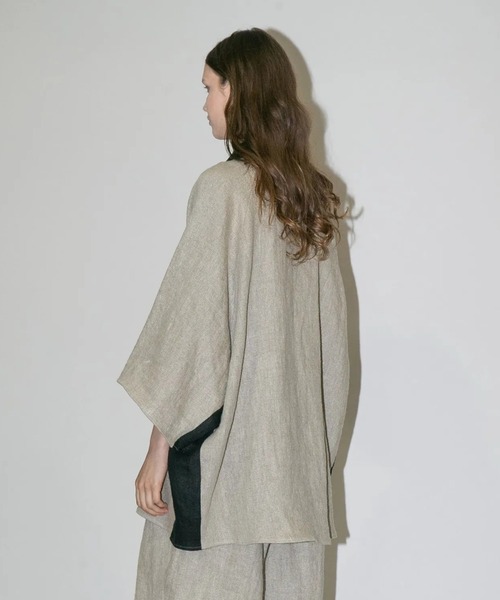 シャツ 「my beautiful landlet」SEMI WET LINEN SHORT SLEEVE BIG SHIRT メンズ レディースの画像
